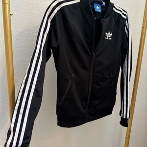 Adidas Black Jacket with White Accents